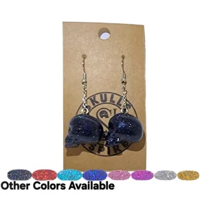 Glitter Skull Earrings (Black)