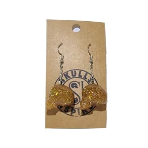 Glitter Skull Earrings (Gold)