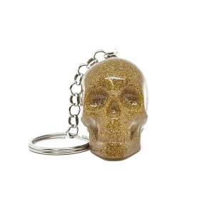 Bling Skull Keychain | Gold Glitter Skull Keychain – Glamorous & Luxury