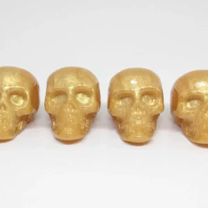 Gold Skull Tire Valve Stem Caps (Set of 4)