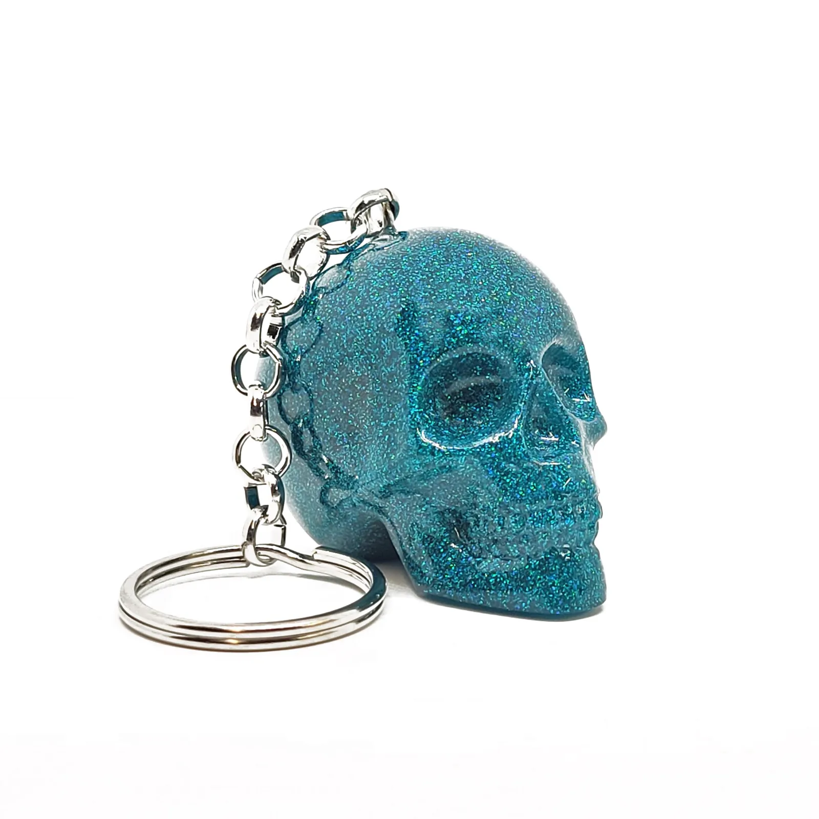 Boho Skull Keychain Teal - Turquoise, Unique, Charming Skull Keychain For Women - Image 2